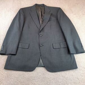 Brooks Brothers Brooksease Blazer Mens 43R 100% Wool 2-Button Dark Gray Jacket